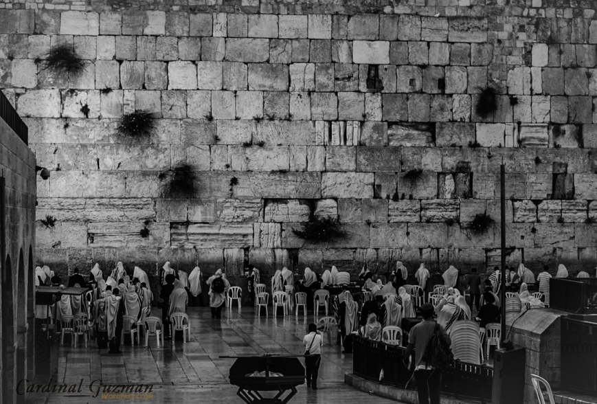 Morning prayers at the Western Wall, Jerusalem. 